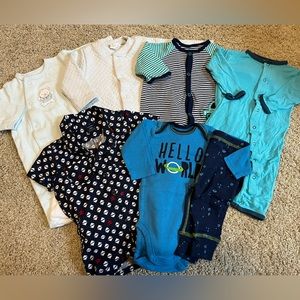 EUC baby boy lot (7 items!), newborn, 0-3m and 3-6m